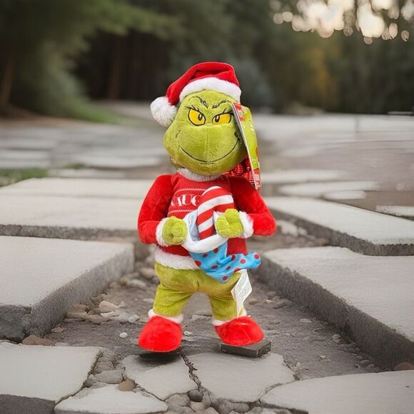 The Grinch Other - Santa Grinch Side Stepper Animated Plush Dancing Grinch